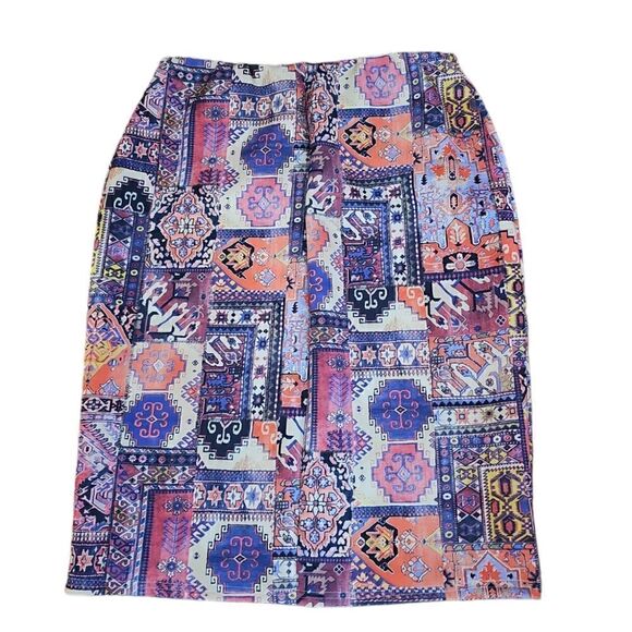 ASOS Multi-Colored Abstract Print Aline Skirt Size 12 - Picture 1 of 4